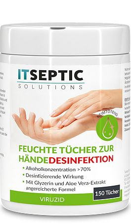 ITSEPTIC Tücher zur Händedesinfektion (150 Stück, 12×24 cm)