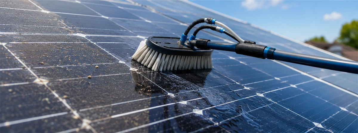 Biosativa reinigt Solarpanel